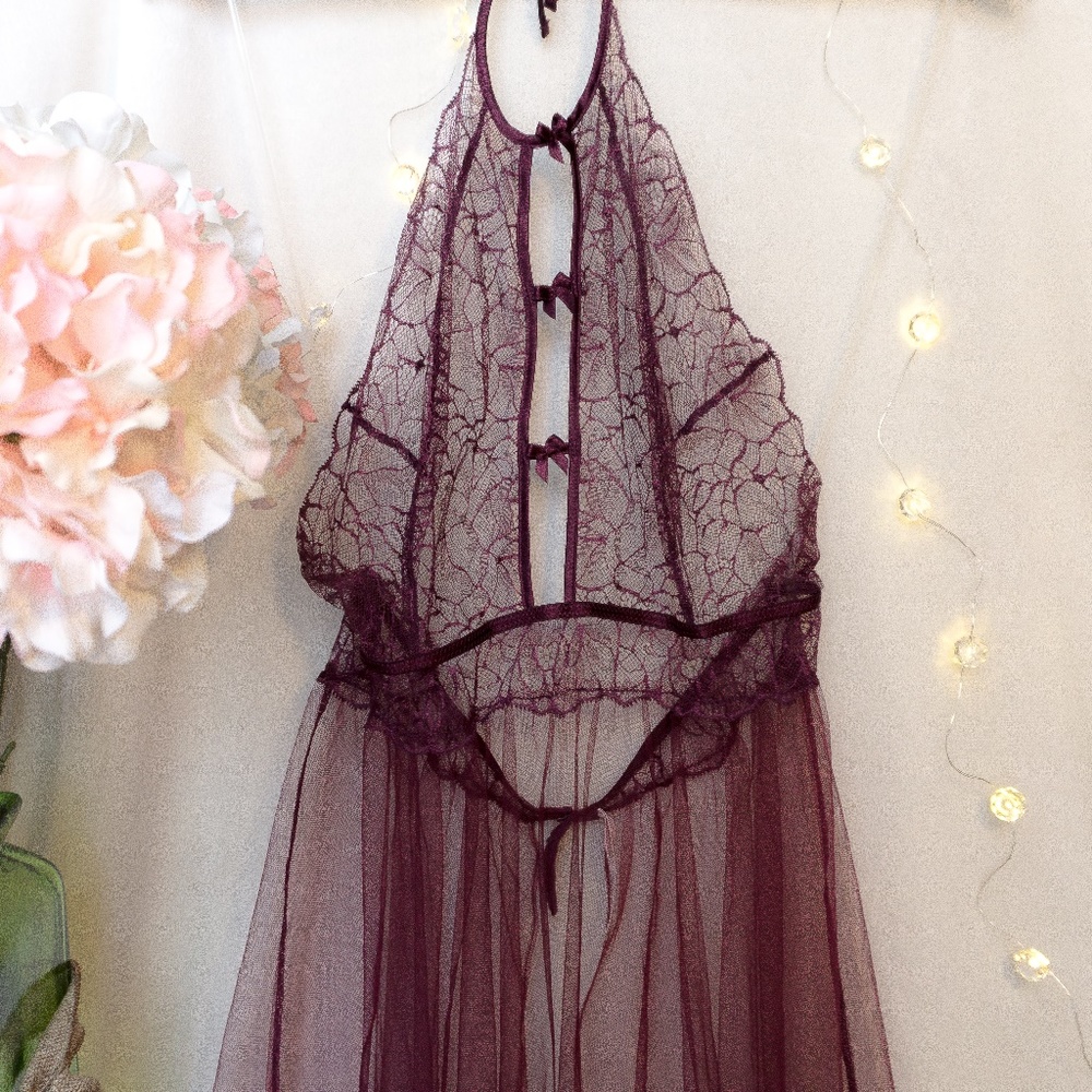 Victoria's Secret Purple Lace Neglige/Night Gown